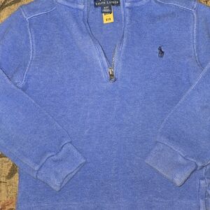 Polo by Ralph Lauren Boys Blue Quarter-Zip Sweater